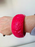 Vintage Super Chucky Hot Pink Plastic Bracelet