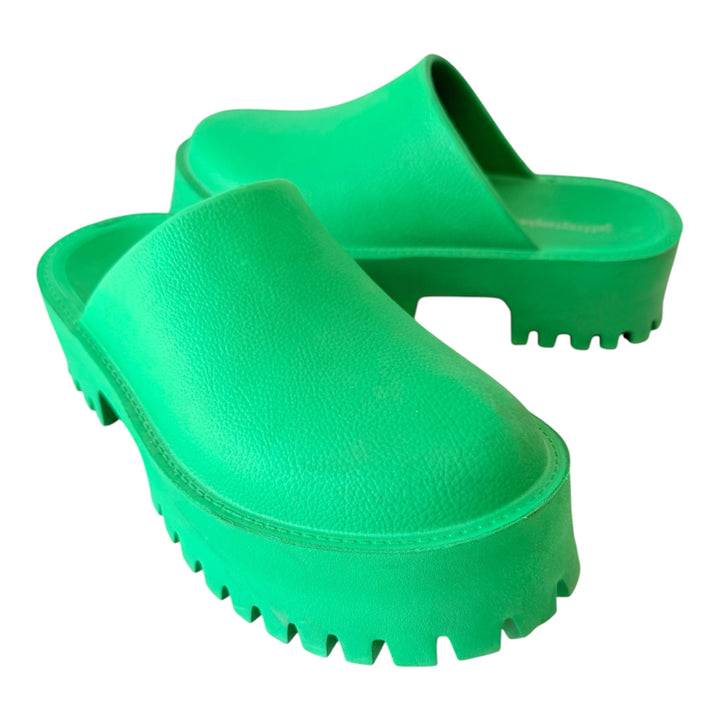 Jeffrey Campbell Green Platform Mules Size 9