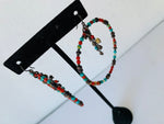 Multi colored Bead Hoop Earrings