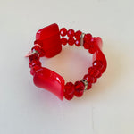 Red Beaded Stretch Bracelet NWT