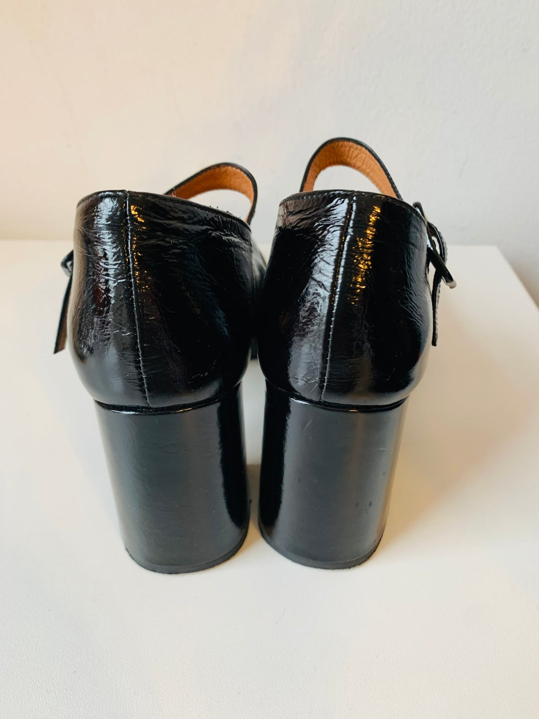 Jonak Paris Black Patent Heeled Mary Jane Size 37