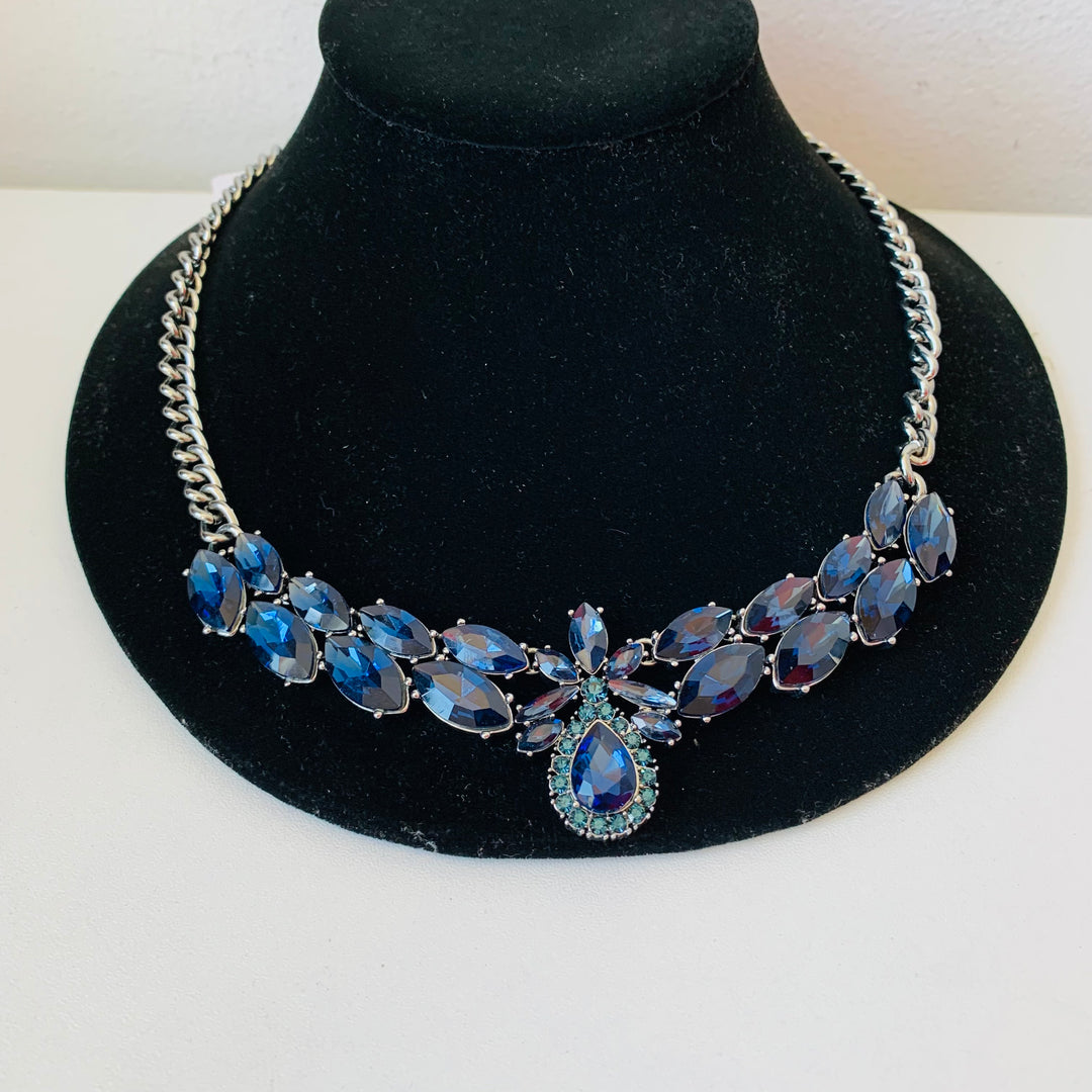 Kate Spade Blue/Silvertone Statement Necklace