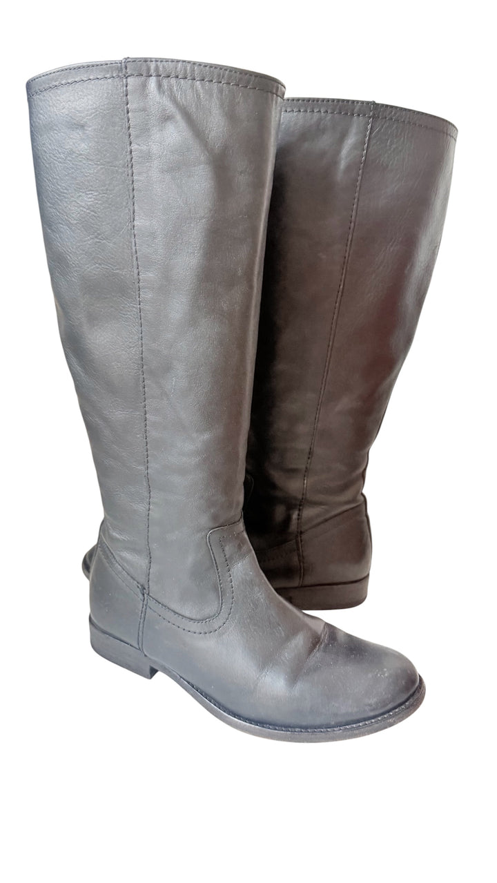 Frye Paige Tall Black Leather Riding Boots Size 6