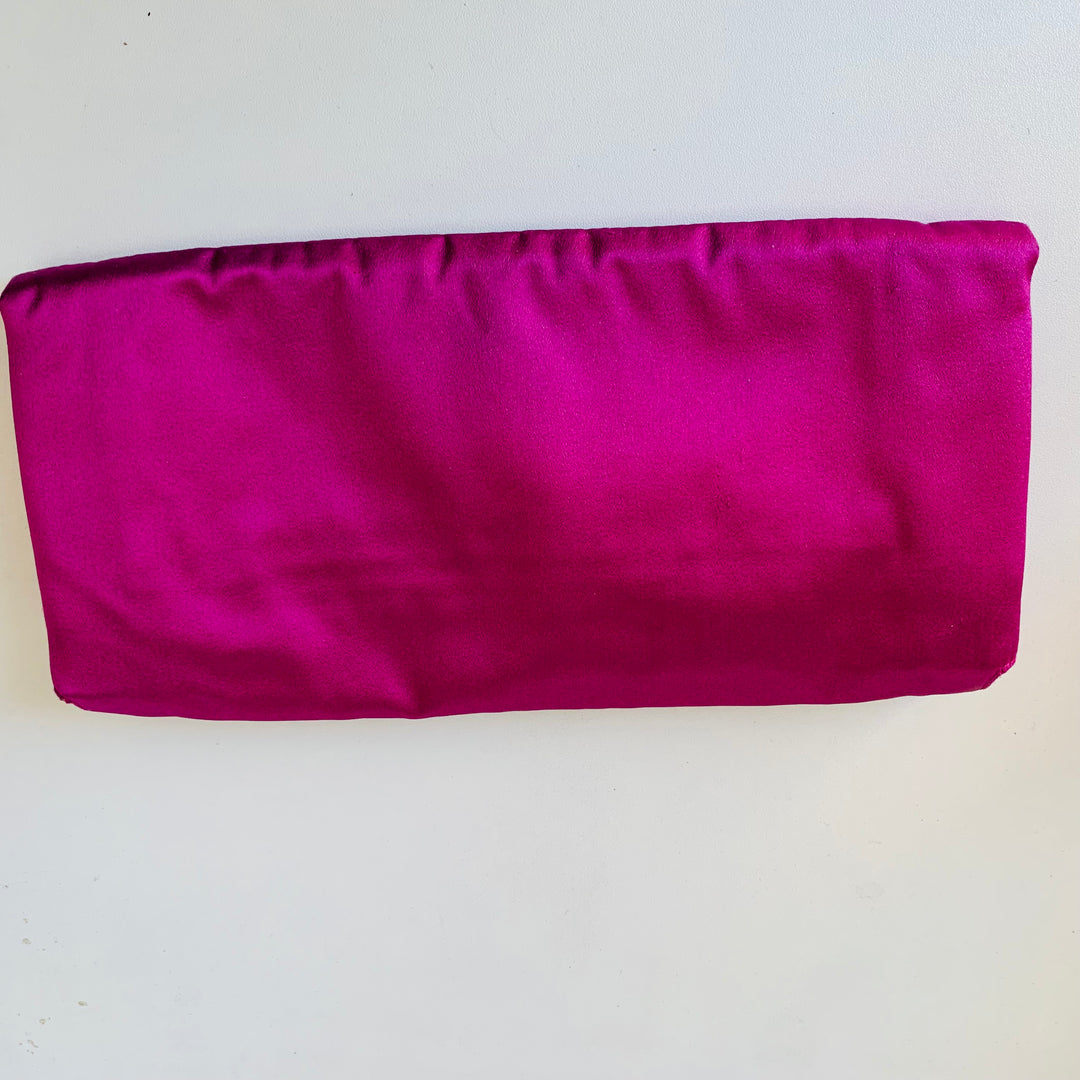 Prada Raso Dalia Deep Hot Pink/Purple Satin Bow Clutch