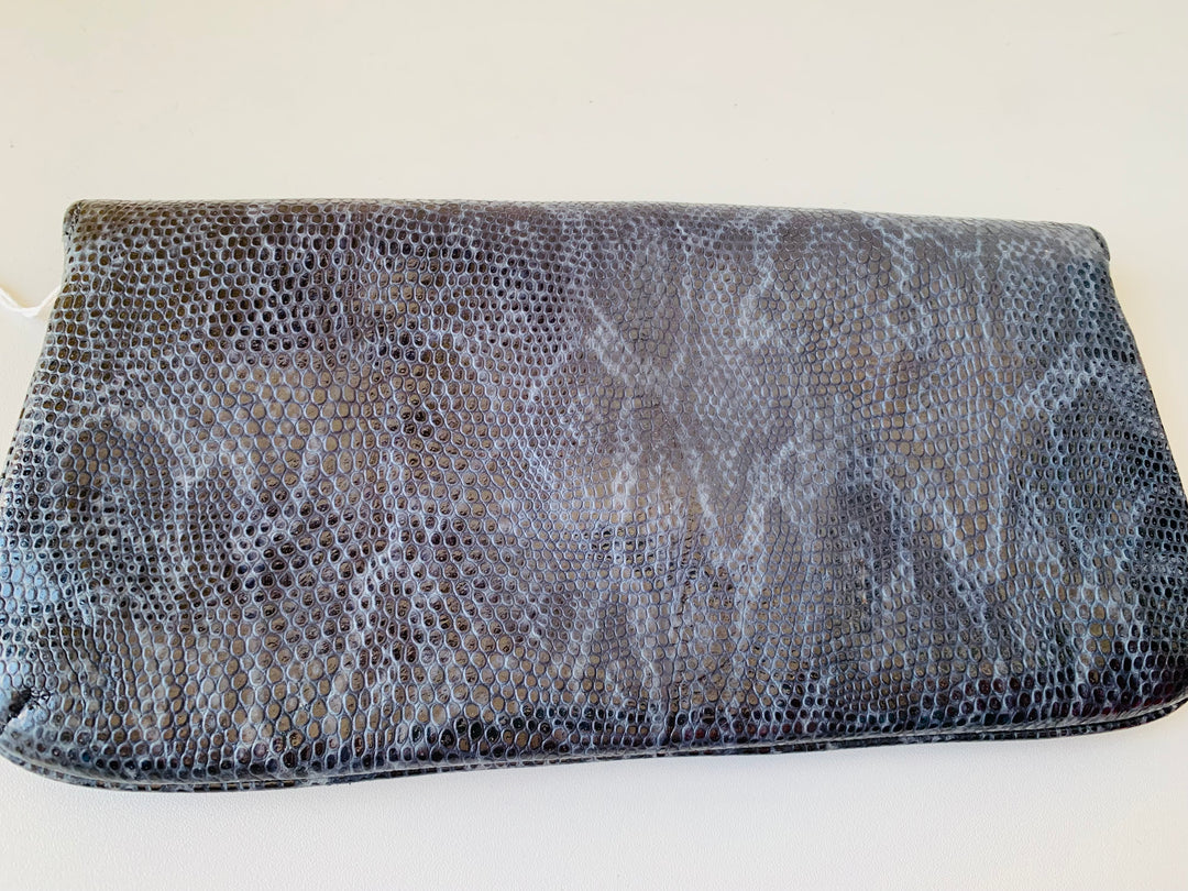 Lauren Merkin Snakeskin Blue Clutch Handbag