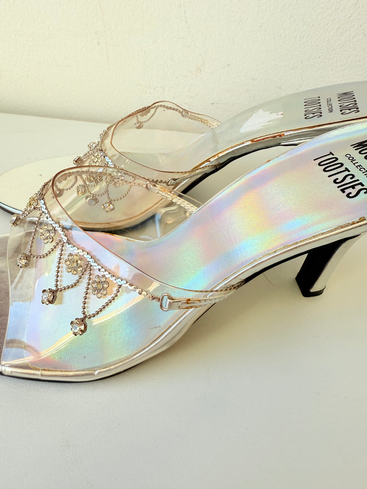 Mootsie Tootsie Moadrey Clear Slip on Heeled Mules Size 10