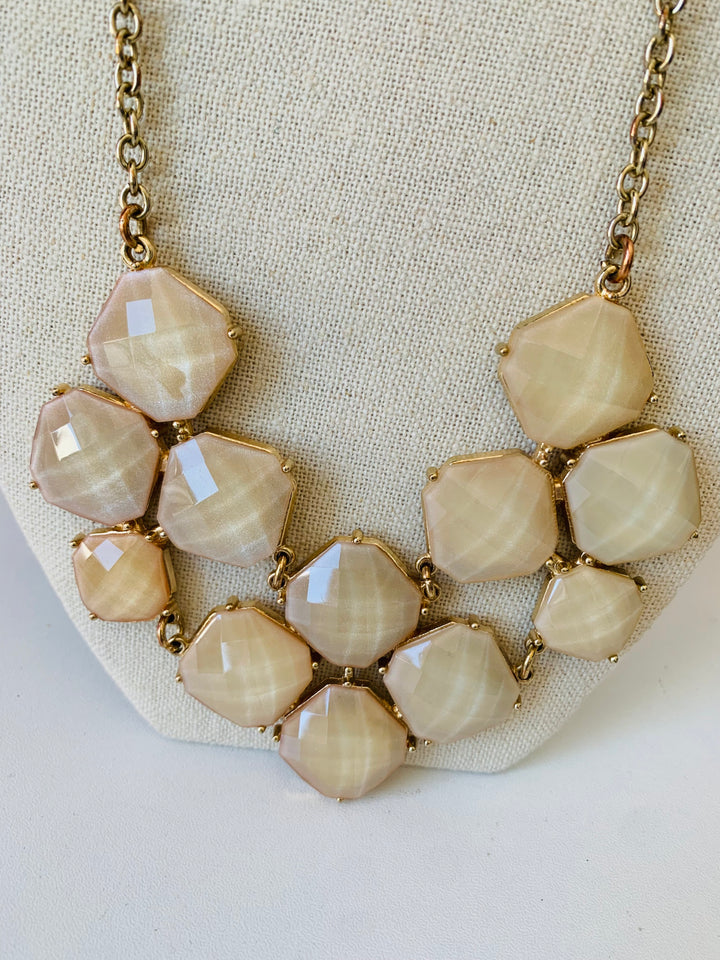 Cream Rhinestone Statement Necklace