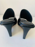 Frame Black Leather Wedge Slide/Mules Size 40