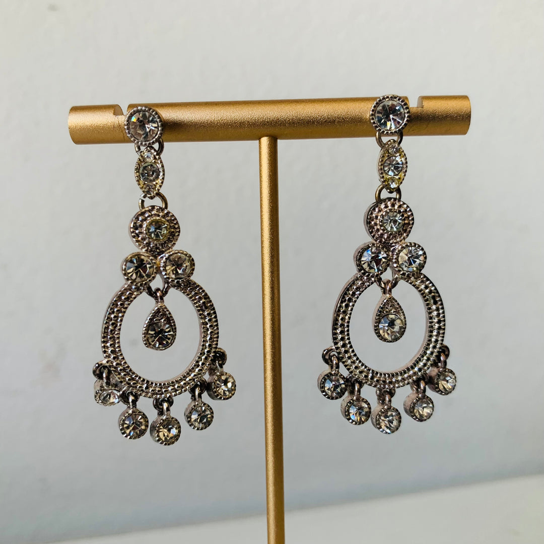 Silver Drop Pierced Earrings