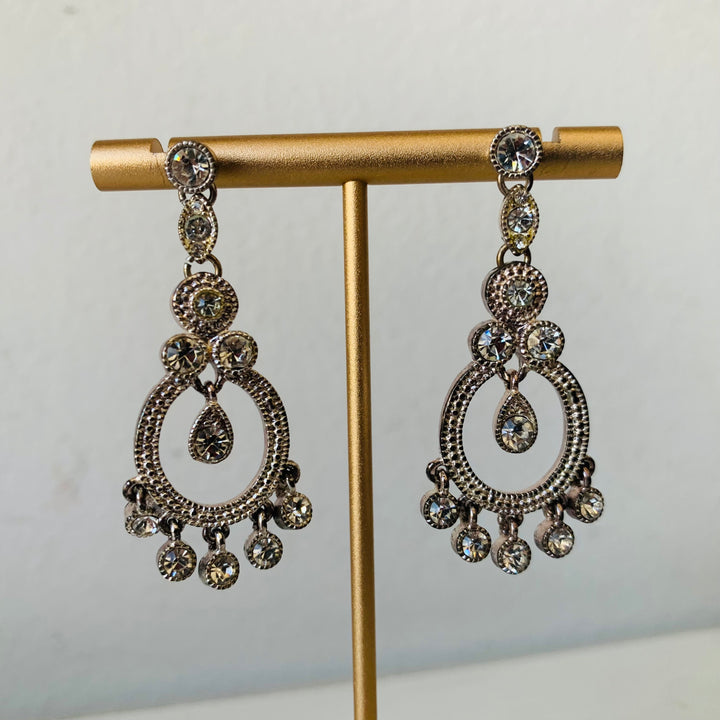 Silver Drop Pierced Earrings