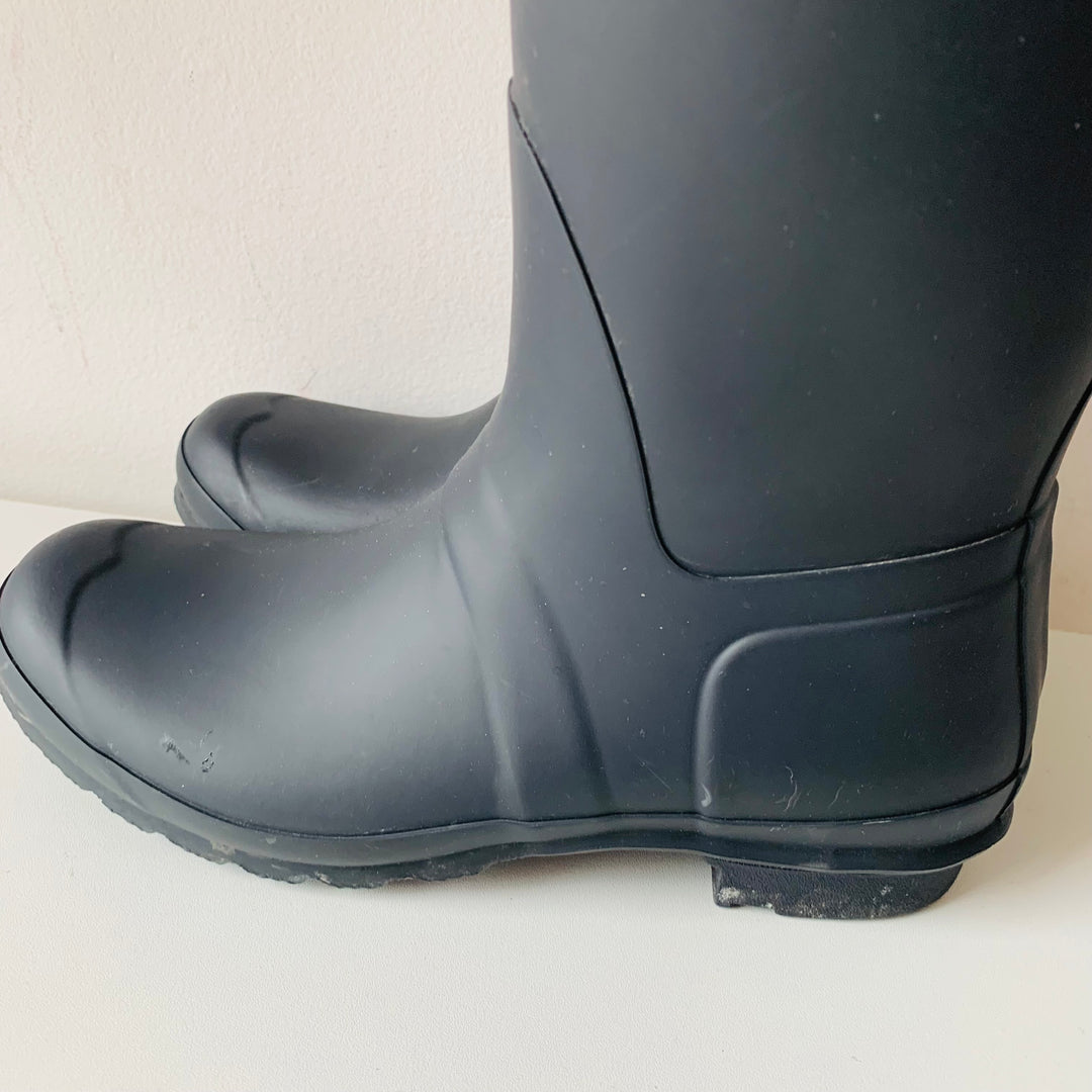 Hunter Women’s Original Back Adjustable Short Waterproof Rain-boots In Black Size 10
