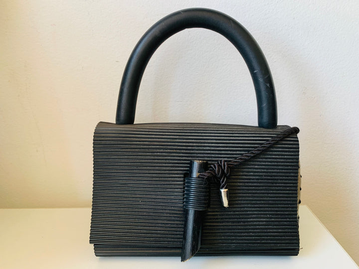 Fiber At Large Seattle Upcycled Black Tire Handbag