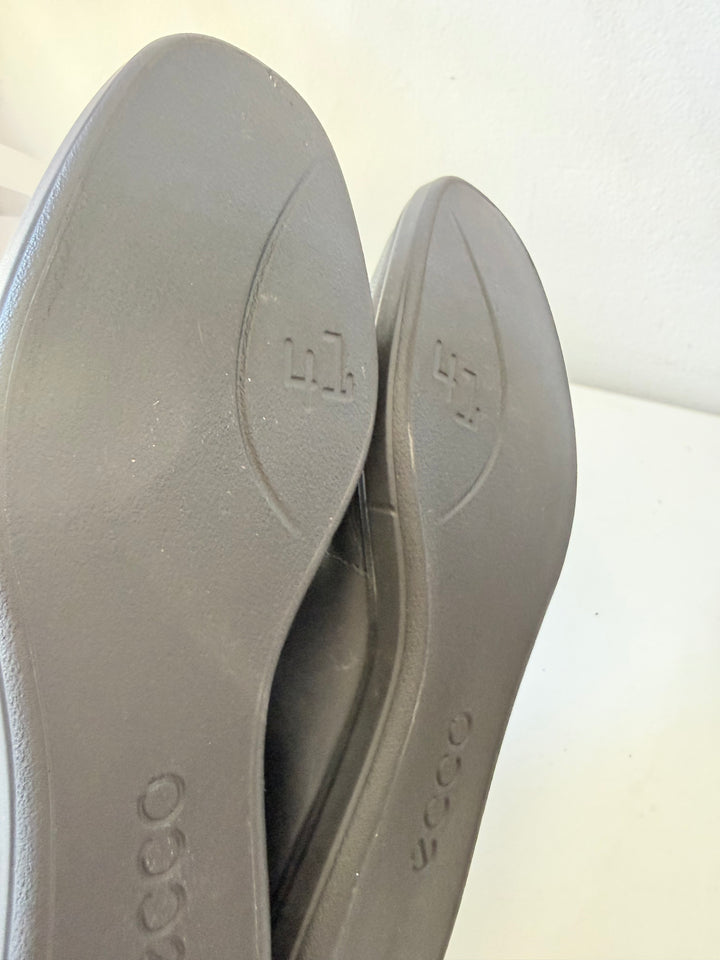 ECCO Simpil Mary Jane Black Leather Ballet Flats Size 10-10.5