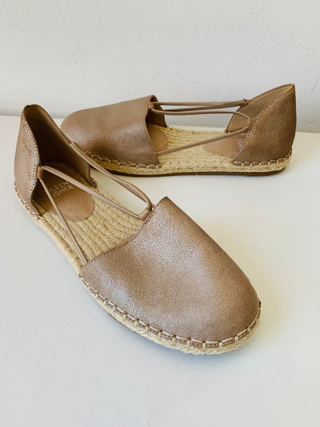 Eileen Fisher Gold Metallic Espadrilles Women’s Size 7.5