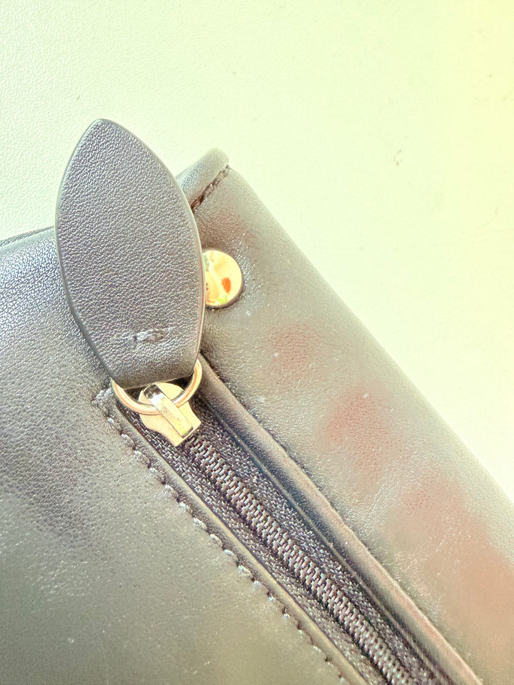 Coach Black Leather vintage Pleated Clutch/Wristlet