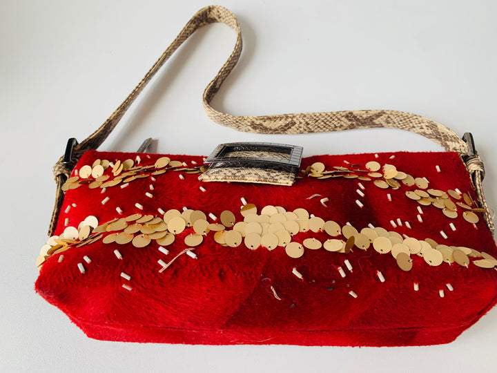 XOXO Red Velvet Sequin Hanbag
