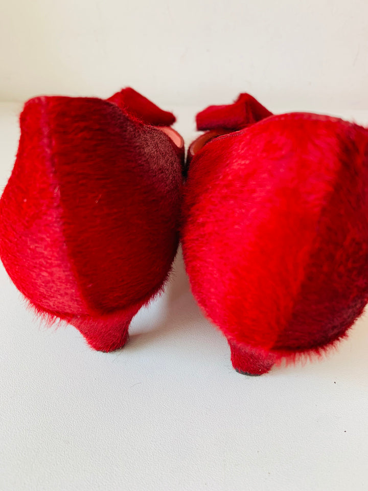 Eileen Sheilds Red Suede Kitten Heels Size 37.5