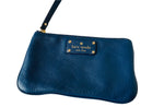 Kate Spade Leather Pebble Grain Blue Wristlet