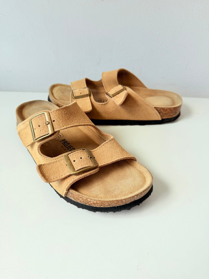 Project Cloud Venita In Chestnut Leather Womens Flat Sandals Size 6.5
