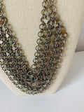 Silver Tone Chain Statement Necklace