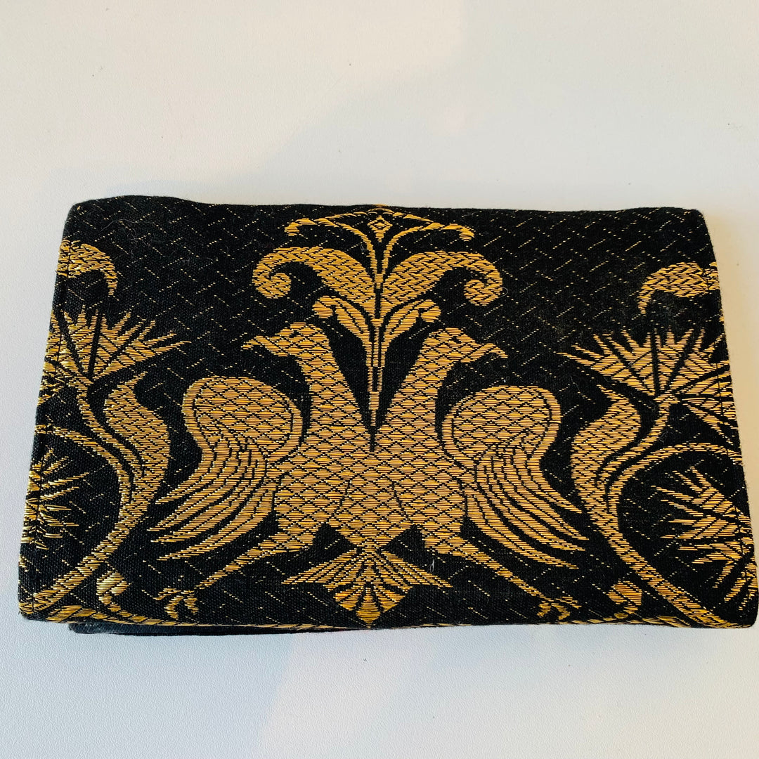 Black & Metallic Gold Evening Clutch Hanbag