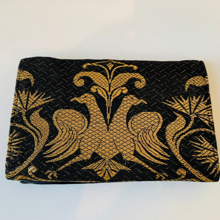 Black & Metallic Gold Evening Clutch Hanbag