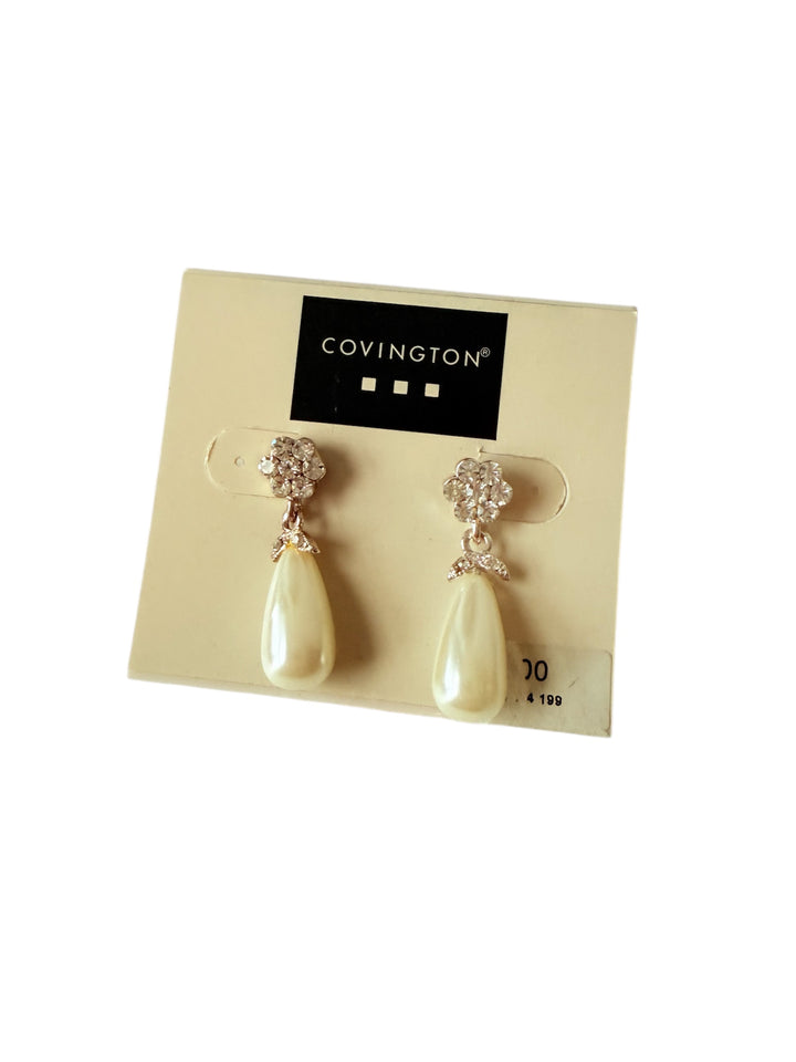 Covington Pearl & Rhinestone Pierced Earring’s