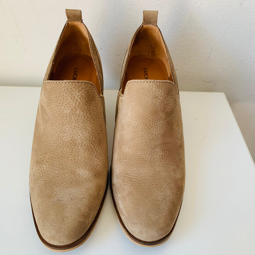 Lucky Brand Tan Suede Booties Size 6.5