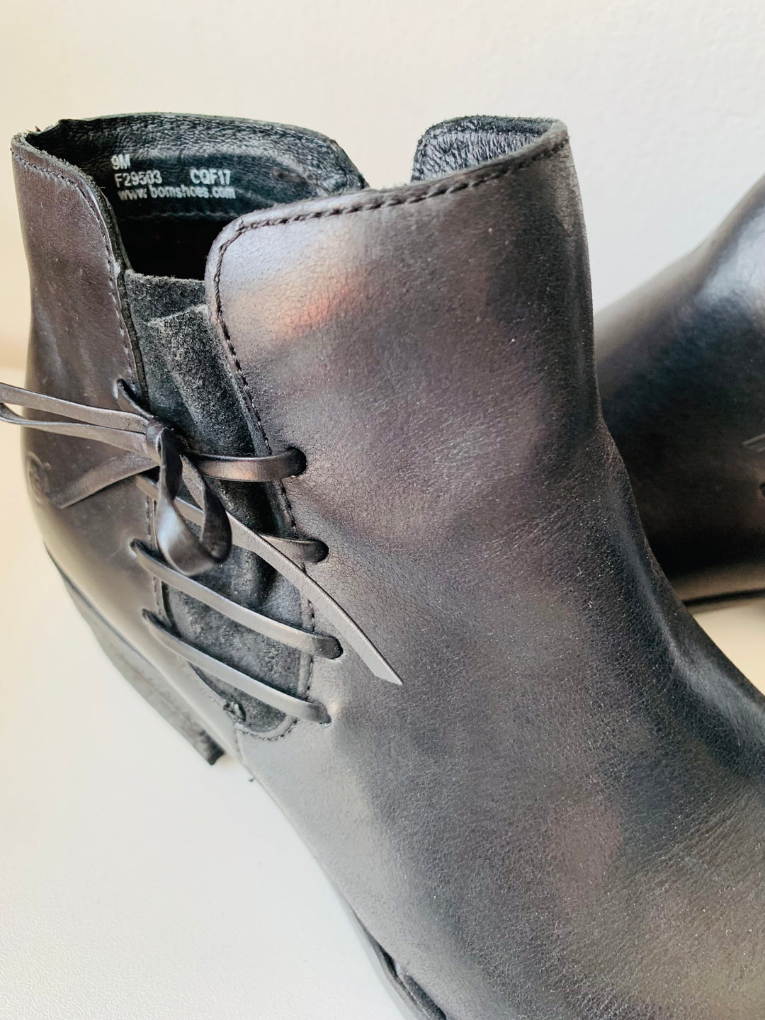 Born Bowlen Black Leather Ankle Bootie Size 9