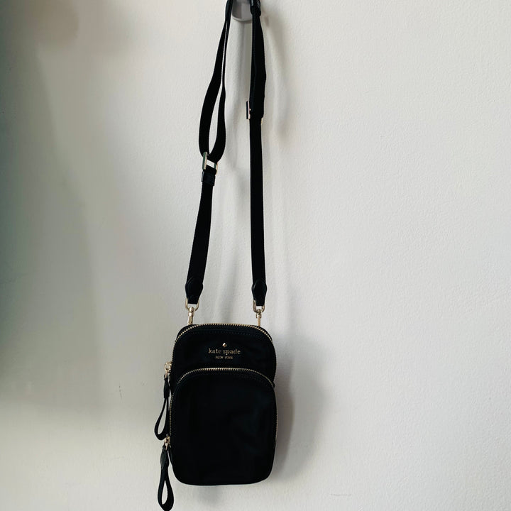 Kate Spade Chelsea Dual Crossbody Phone Nylon Handbag in Black