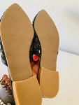 Matisse Genevieve XOXO Black Leather Woven Mules Size 8