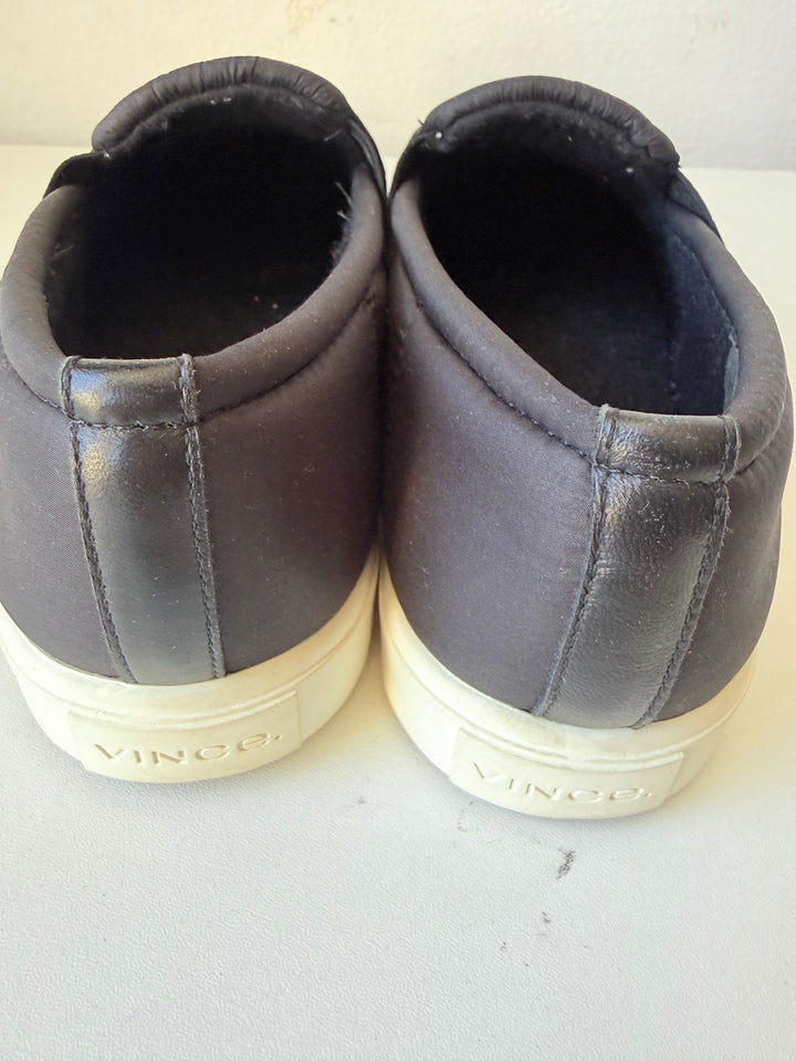 Vince Blair Black Quilted Slip On Sneakers Size 7