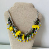 Susan Lowenberg Yellow Upcycled Handmade Pencil Necklace “Sharpen up Buttercup”