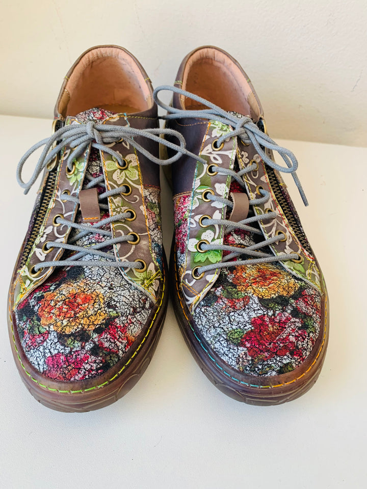 L’Artiste Spring Step Danli Delite Leather Floral Sneaker Size 40 (US 9.5-10)