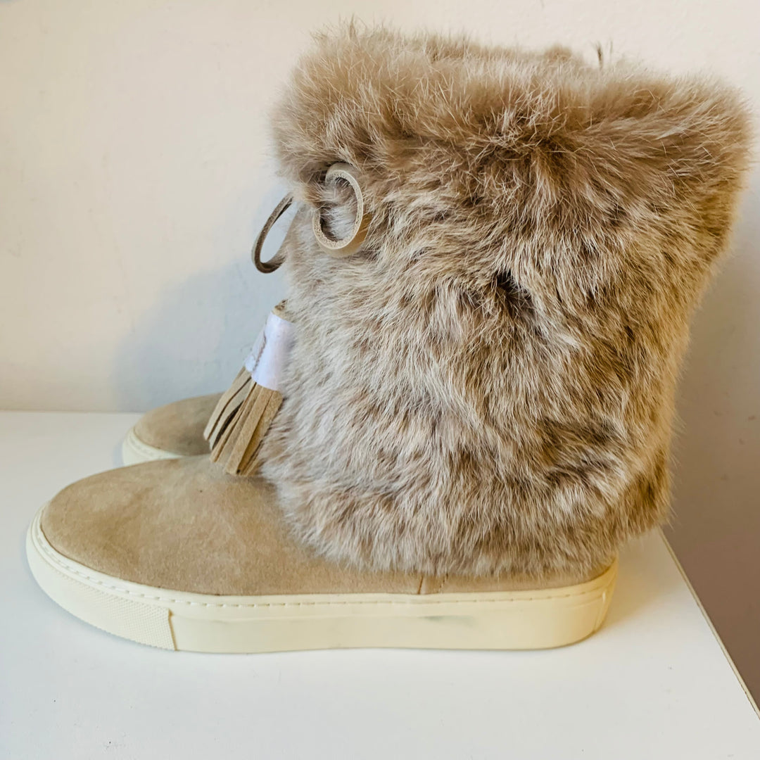 Tory Burch Tan Suede & Fur Boots Size 7