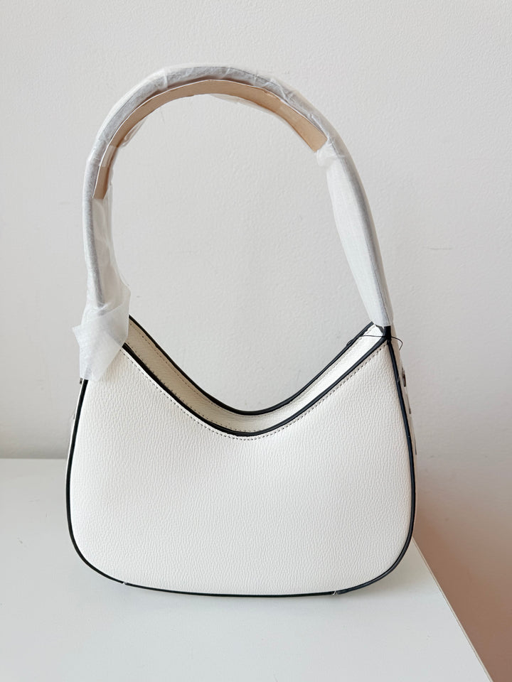 Karl Lagerfeld Desi Shoulder Bag In Winter White Leather