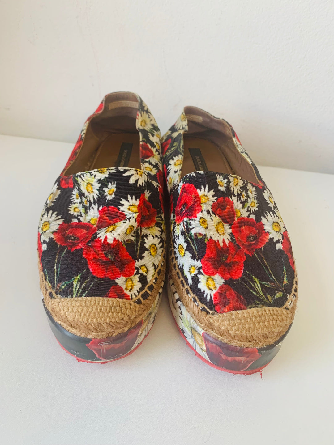 Dolce & Gabbana Floral Platform Espadrille Size 35