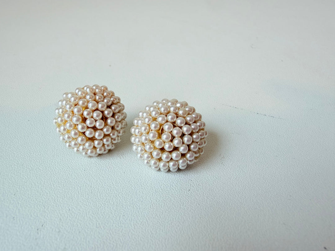 Pearl Circular Pierced Earrings