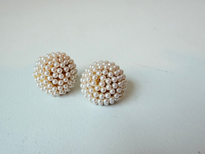 Pearl Circular Pierced Earrings