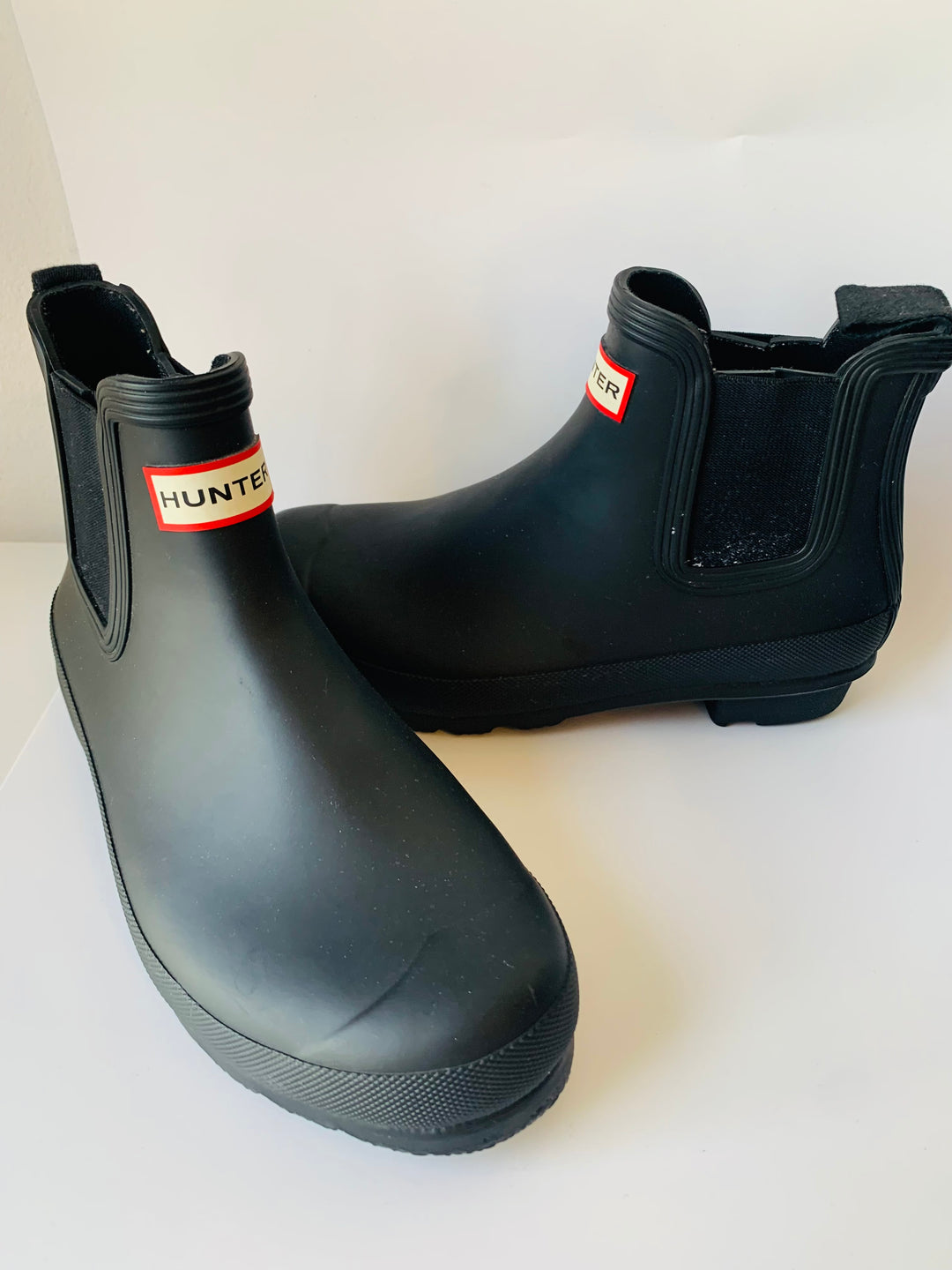 Hunter Black Rubber Waterproof Ankle Boots Size 8