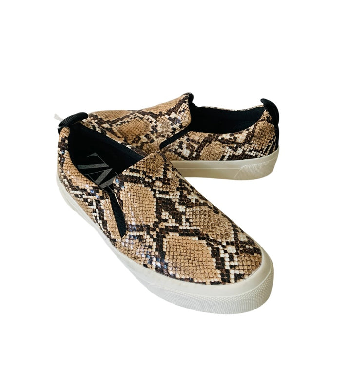 Zara Snakeskin Slip On Sneakers Size 38