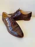 Cole Haan Grand Series Classic Brown Leather Lace Up Croc Embossed Women’s Oxford Shoes Size 9