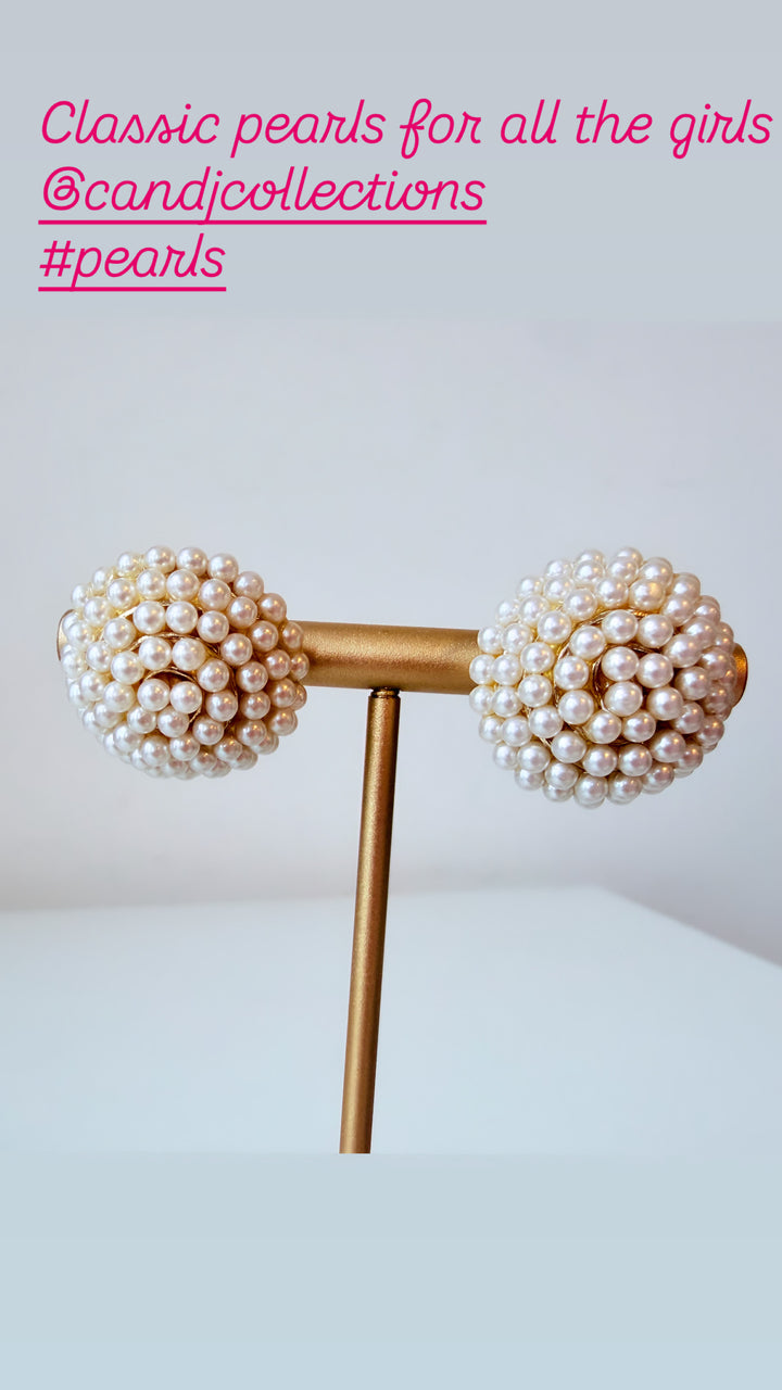 Pearl Circular Pierced Earrings