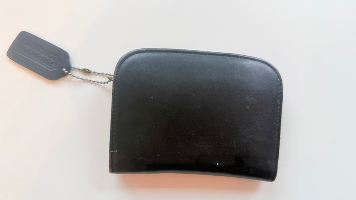 Coach Black Leather Zip Around Vintage Wallet/Coin Purse