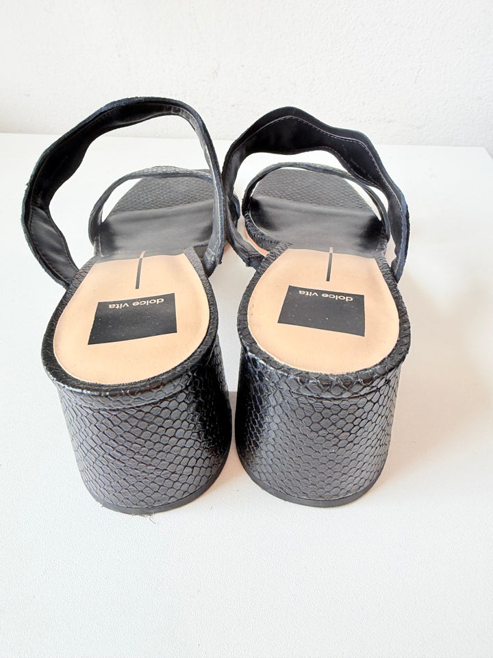 Dolce Vita Liva Black Wavy Strap Sandal Size 10