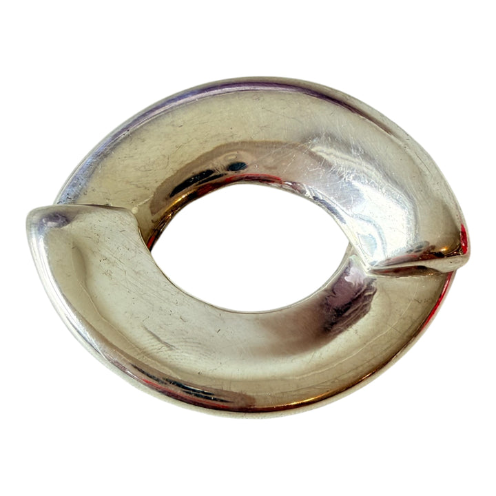 Vintage Sterling 925 Polished Mexico Abstract Hollow Puffy Brooch 20G