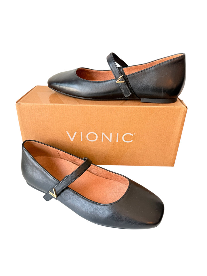 Vionic Almeda Black Leather Classic Mary Jane’s Size 6 NIB