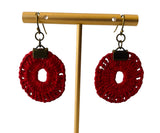 Crochet Red Pierced Earrings