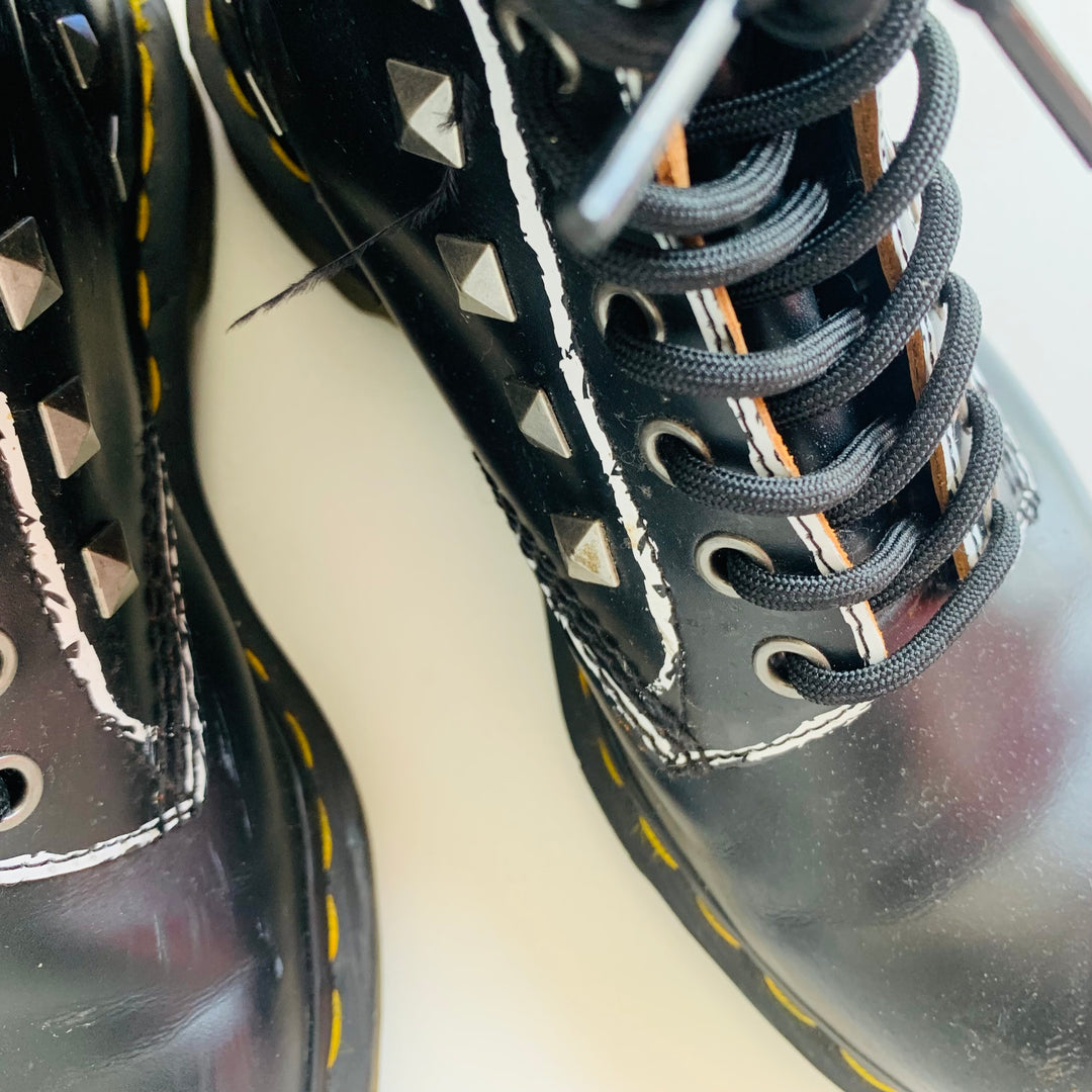 Doc Martens Black Dtudded 1460 Lace Up Boots Size 7 Women’s
