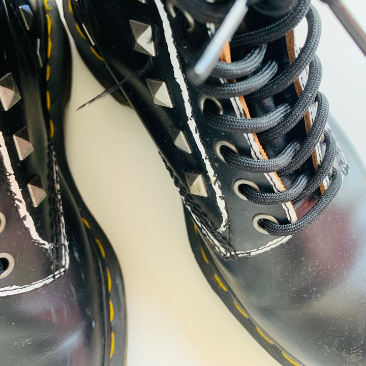 Doc Martens Black Dtudded 1460 Lace Up Boots Size 7 Women’s